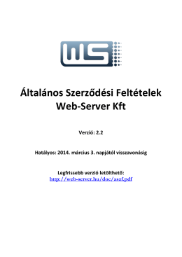 ÁSZF - Web-server Kft.