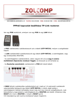 PPPoE kapcsolat beállítása TP-Link routeren