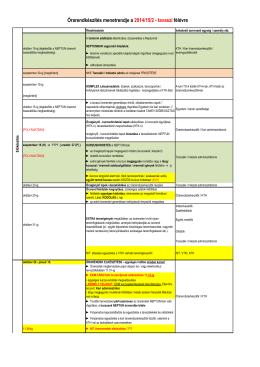 Órarendkészítés menetrendje a 2014/15/2 - tavaszi félévre