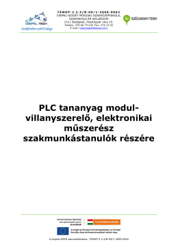 PLC tananyag modul- villanyszerelő, elektronikai