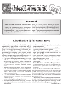 Csicsói Hírmondó 4.szám, 2014.augusztus 27. (2MB pdf