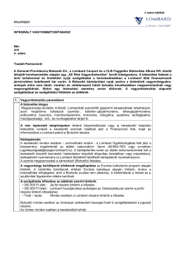 Integrált Nyilatkozat Lízing - CLB Független Biztosítási Alkusz