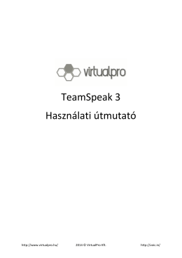 TeamSpeak 3 Használati útmutató