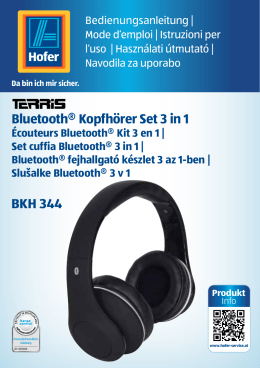 Bluetooth® Kopfhörer Set 3 in 1 BKH 344