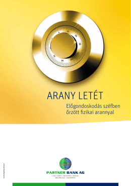 ÚJ: PARTNER BANK AG – Arany letét brosúra