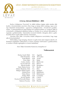 A Lévay adventi hírnökei