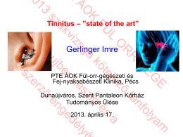 Tinnitus _state of the art.pdf - PTE ÁOK Fül-Orr