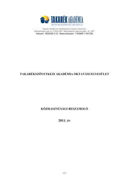Közhasznúsági jelentés 2011
