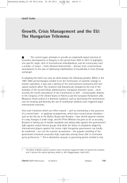 Growth, Crisis Management and the EU