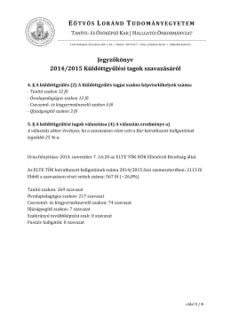 Jegyzőkönyv 2014.11.07. KGY - ELTE TÓK HÖK