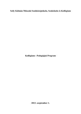 2013 - Pedagógiai Program Kollégium (pdf dokumentum)