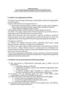 Szolgáltatási feltételek a Magyar Autóklub Oldtimer Team tagsági