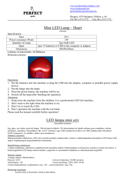 Mini LED Lamp - Heart Instruction Manual - Electro