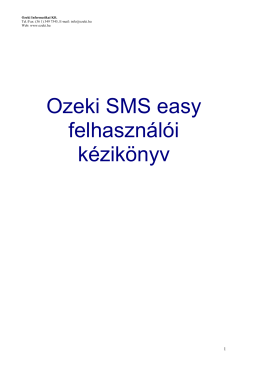 Ozeki SMS easy felhasználói kézikönyv
