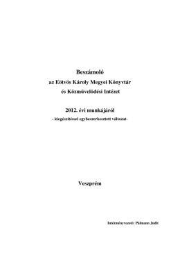 Szakmai beszámoló 2012 - Eötvös Károly Megyei Könyvtár