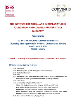 THE INSTITUTE FOR SOCIAL AND EUROPEAN STUDIES