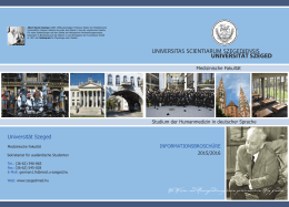 Universität Szeged – Medizinische Fakultät 2015/2016