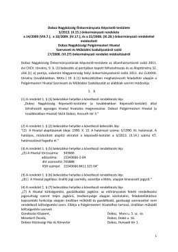(II.15.) önkormányzati rendelete a 14/2009