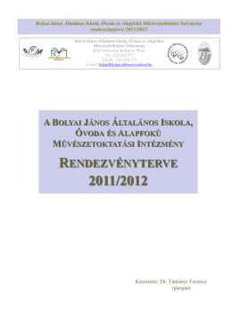 Rendezvenyterv 2011 2012. - Bolyai János Általános Iskola