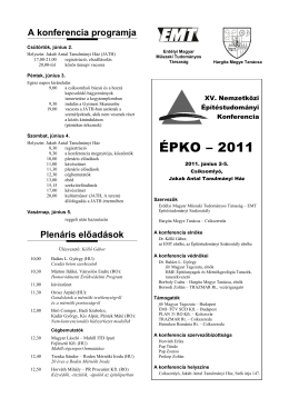 Program és informaciók - ÉPKO
