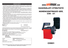 használati útmutató kerékcentírozó gép, c99 - 01 - Uni-Max