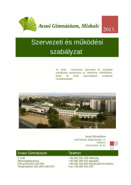 SzMSz - Avasi Gimnázium