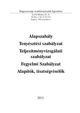 Szabályzatok 2013 (pdf) - Shagya-arab
