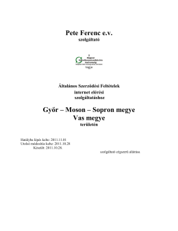 Pete Ferenc e.v. Győr – Moson – Sopron megye Vas megye