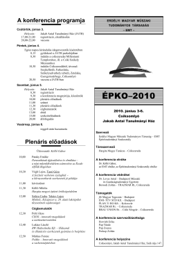 Program és informaciók - ÉPKO