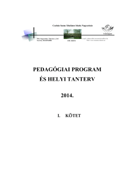 Intézményi Pedagógiai Program