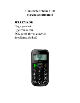 ConCorde sPhone 1100 - Felhasználói kézikönyv