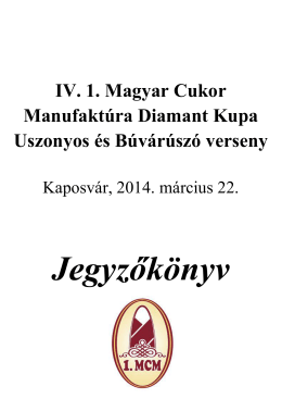 IV. 1. MCM Diamant Kupa, 2014.03.22. - Bácsvíz