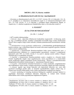 368/2011. (XII. 31.) Korm. rendelet az államháztartásról szóló