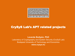 CrySyS Lab`s APT related projects