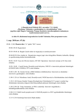Program - Dunaújvárosi Főiskola