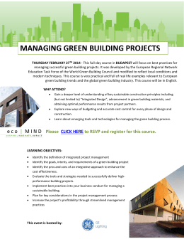 Managing Green Building Projects | February 27th