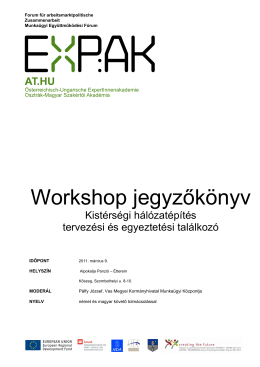 Workshop jegyzőkönyv - Osztrák Magyar Munkaügyi Konferencia