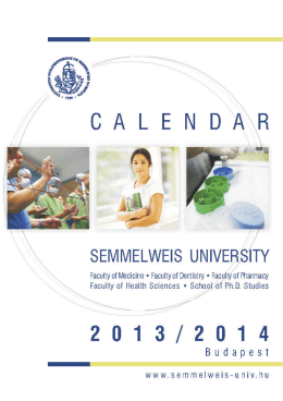2013/14 Calendar - Semmelweis Kiadó