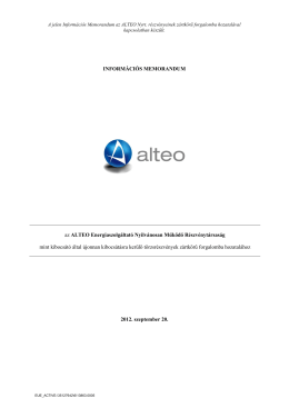 Az ALTEO Nyrt-re vonatkozó bennfentes információk közzététele II.