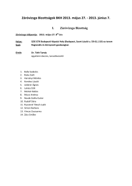 Záróvizsga Bizottságok BKH 2013 hallg - SZIE