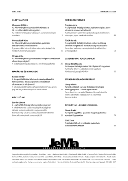 Tartalomjegyzék és rövidítésjegyzék - JeMa