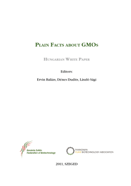 Plain facts about GMO - The Hungarian White Paper
