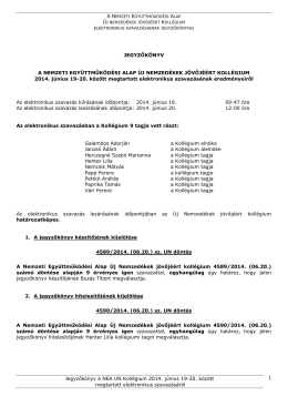 Jegyzőkönyv a NEA UN Kollégium 2014. június 19