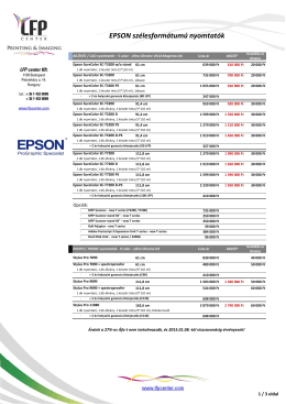 EPSON szélesformátumú nyomtatók és tinták