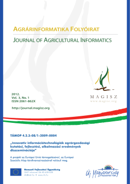 Agrárinformatika folyóirat - Journal of Agricultural Informatics
