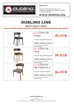 DL Beltéri szék árlista