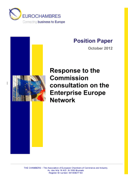 EUROCHAMBRES Response EC Consultation EEN Oct 2012