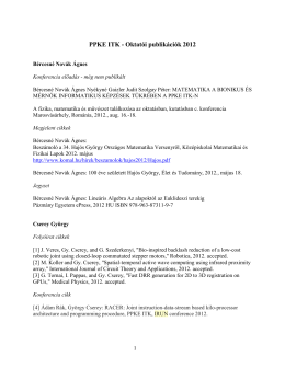 PPKE ITK - Oktatói publikációk 2012