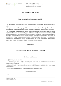 2011. évi CLXXXIX. törvény Magyarország helyi önkormányzatairól 1