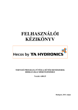 FELHASZNÁLÓI KÉZIKÖNYV - IMI Hydronic Engineering